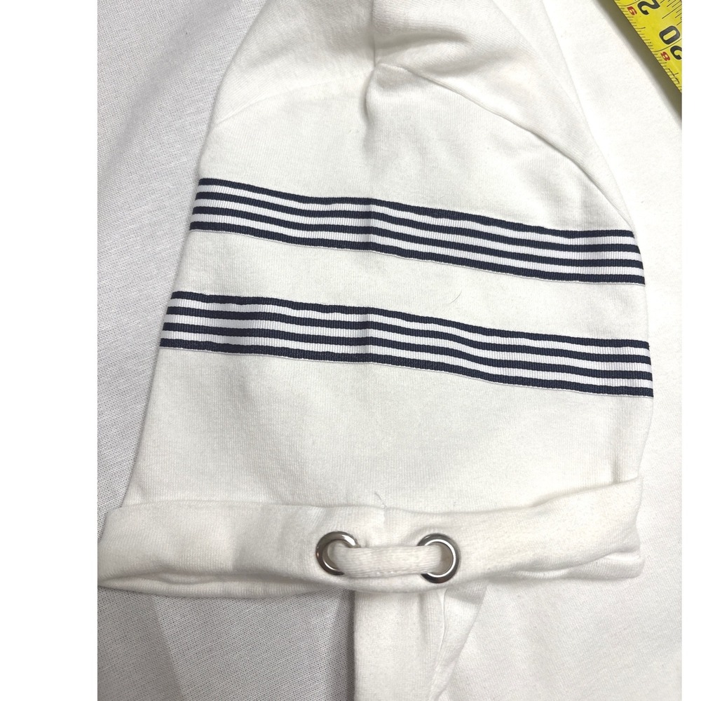 Karen Scott Womens XXL White Navy Blue Striped Short Sleeve Top Grommet Detail - Picture 4 of 4